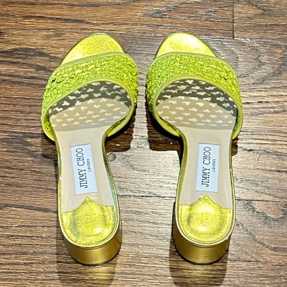 Jimmy Choo Minea Woven Raffia Sandals